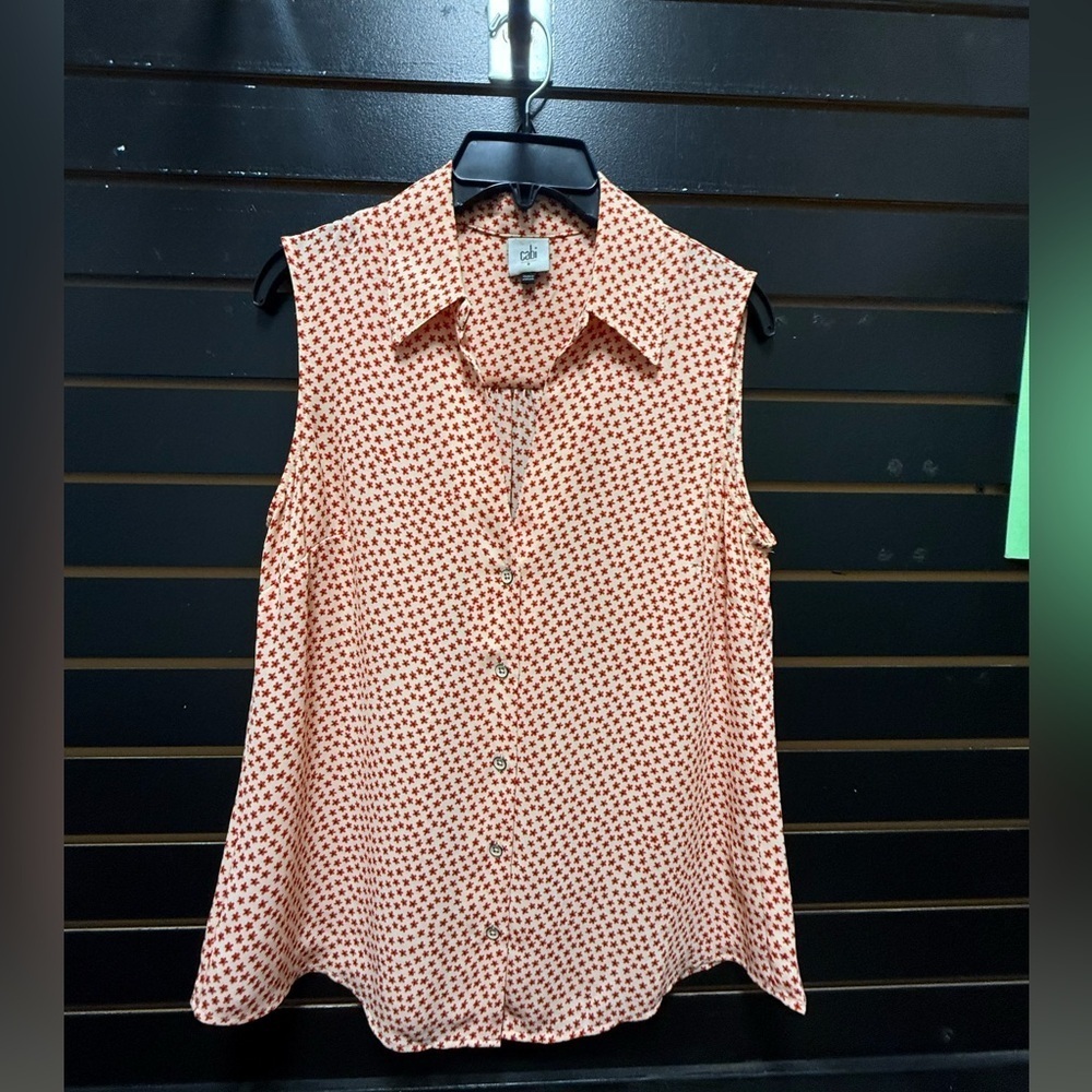 Women's Sleeveless Red Polka Dot Top